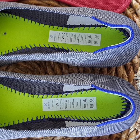 Rothy's Womens The Flat Rounded Toe Gray Knit Comfort Ballet Flats S-10‎ - Picture 7 of 8